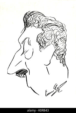 PUCCINI, Giacomo - Karikatur von Caruso, Porträt Italienischer Komponist (1858-1924), italienischer Komponist: 22. Dezember 1858 - vom 29. November 1924. Caruso: 25. Februar 1873 bis 2. August 1921 Stockfoto