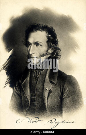 Niccolo Paganini, italienischer Violinist und Komponist (1782-1840). Stockfoto