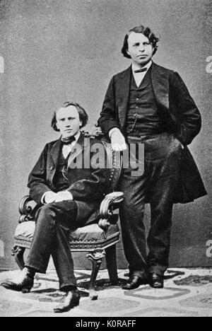 Johannes Brahms, Deutscher Komponist mit Joseph Joachim, Ungarisch (Germanized), Violinist, Komponist und Dirigent, Portrait. BRAHMS - 7 Mai 1833 - 3. April 1897, JOACHIM - 28 Juni 1831 - 15. August 1907 Stockfoto