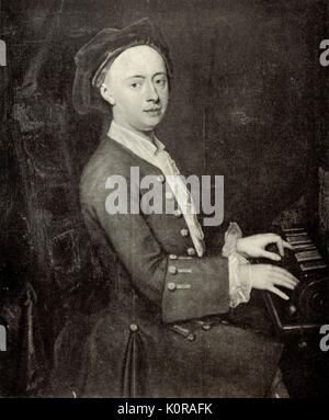 Georg Friedrich Händel am Cembalo von Thornhill. Deutsch-englischer Komponist, 1685-1759. Stockfoto