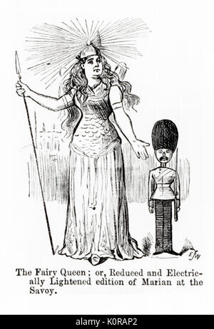 GILBERT UND SULLIVAN - IOLANTHE" der Fairy Queen: oder, reduzierte und elektrisch beleuchtet Ausgabe von Marian im Savoy" Karikatur aus den Savoyards im Punch 1882 Stockfoto