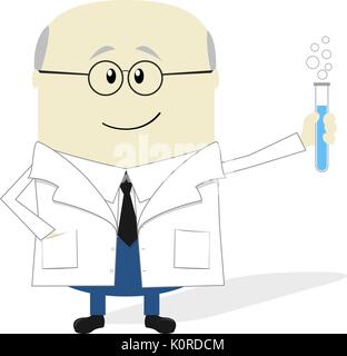 Abbildung: Wissenschaftler Cartoon auf weißem Hintergrund Stock Vektor