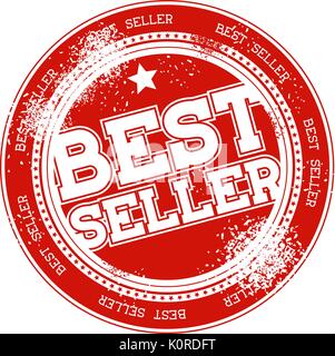 Bestseller grunge Stempel auf weißem Hintergrund Stock Vektor