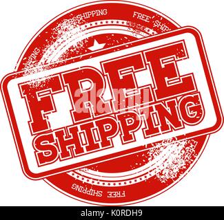 Kostenloser Versand grunge Stempel auf weißem Hintergrund Stock Vektor