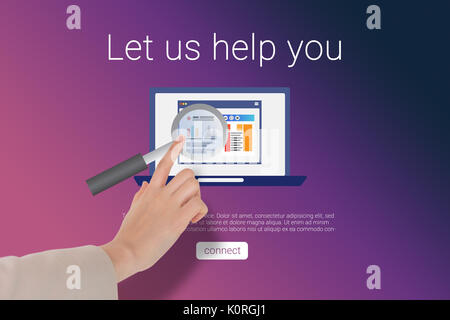 Geschäftsfrau gegen Rosa und Lila farben Hintergrund zeigen Stockfoto