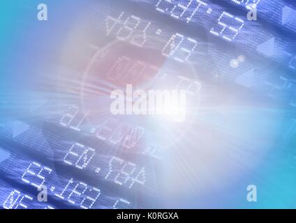 Digital composite der Abstrakten Übergang mit numerische Ziffern Stockfoto