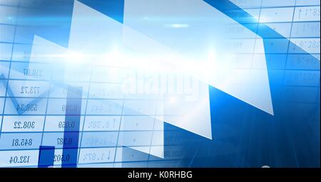 Digital composite der Abstrakten Übergang mit Anzahl Diagramme Stockfoto