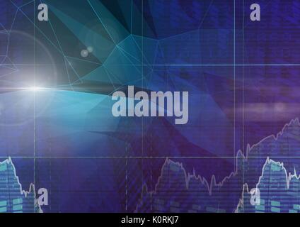 Digital composite der Abstrakten Übergang mit Polygonen Wellen Stockfoto