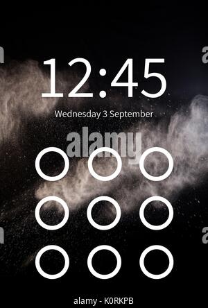 Digital composite von Telefon blockiert Screen Interface Stockfoto
