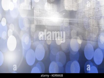 Digital composite der Abstrakten Übergang mit funkelnden Bokeh leuchtet Stockfoto