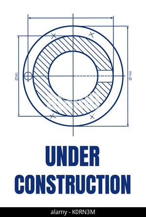 Digital composite von Bau Text gegen Blueprint Stockfoto