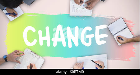 Business Meeting vor neutralem Hintergrund Stockfoto