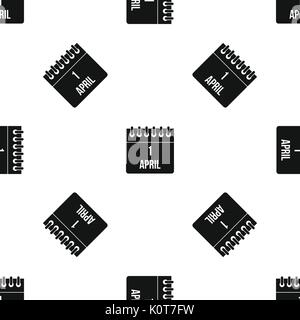 Kalender April 1 Muster nahtlose Schwarz Stock Vektor