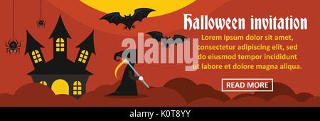 Halloween Einladung banner horizontale Konzept Stock Vektor