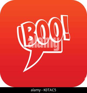 Buh, Comic Text Sprechblasen-symbol digitale Rot Stock Vektor
