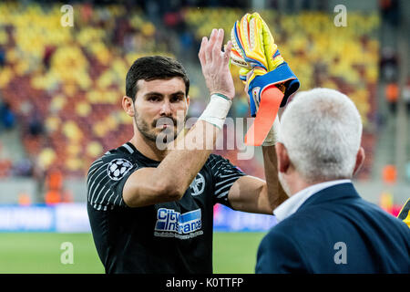 23. August 2017: Florin Nita #1 von FCSB Bukarest während der UEFA Champions League 2017-2018, Play-Offs 2. Bein Spiel zwischen FCSB Bukarest (ROU) und Sporting Clube de Portugal Lissabon (POR) auf nationaler Arena, Bukarest, Rumänien ROU. Foto: Cronos/Catalin Soare Stockfoto