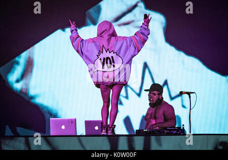 Las Vegas, Nevada, USA. 23 Aug, 2017. Die antwoord führt im Chelsea im Cosmopolitan von Las Vegas in Las Vegas, NV am 23. August 2017. Credit: Erik Kabik Fotografie/MediaPunch Credit: MediaPunch Inc/Alamy leben Nachrichten Stockfoto