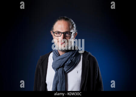 Edinburgh, Großbritannien. 24. August 2017. Marcus Sedgwick, der britische Schriftsteller, Illustrator und Musiker, beim Edinburgh International Book Festival erscheinen. Gary Doak/Alamy leben Nachrichten Stockfoto