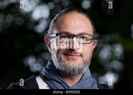 Edinburgh, Großbritannien. 24. August 2017. Marcus Sedgwick, der britische Schriftsteller, Illustrator und Musiker, beim Edinburgh International Book Festival erscheinen. Gary Doak/Alamy leben Nachrichten Stockfoto