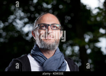 Edinburgh, Großbritannien. 24. August 2017. Marcus Sedgwick, der britische Schriftsteller, Illustrator und Musiker, beim Edinburgh International Book Festival erscheinen. Gary Doak/Alamy leben Nachrichten Stockfoto