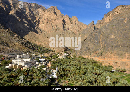 Ortschaft Balad Sayt, Hajar al Frieling Berge, Dakhiliyah, Oman Stockfoto