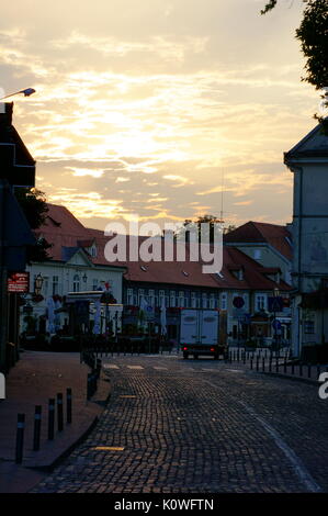 Hauptplatz in Samobor mit einem Sonnenaufgang auf es Stockfoto