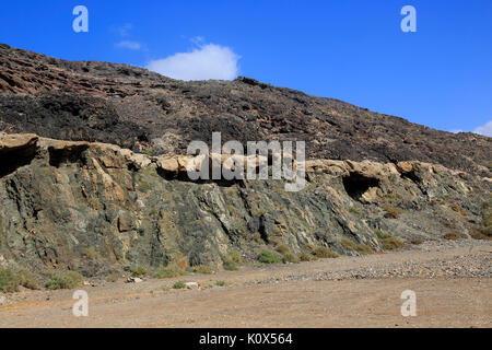 Interessanten geologischen Felsformationen bei Ajuy, Fuerteventura, Kanarische Inseln, Spanien Stockfoto