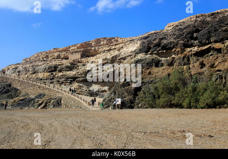 Interessanten geologischen Felsformationen bei Ajuy, Fuerteventura, Kanarische Inseln, Spanien Stockfoto