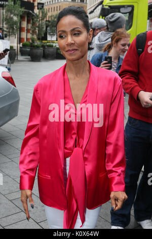 Jada Pinkett Smith Ankunft auf Global Radio Studios ihren neuen Film "Girl's Trip" - London mit: Jada Pinkett Smith Wo: London, Großbritannien Wann: 24 Aug 2017 Quelle: WENN.com Stockfoto