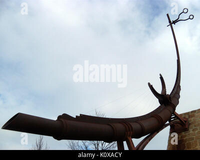 Aeolian Harp Anker in Oodena Feier Kreis bei The Forks, Winnipeg Stockfoto