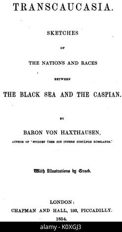August von haxthausen. Transkaukasien. Deckblatt Stockfoto