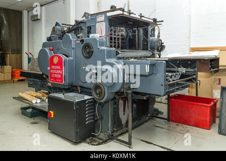 1960s Original Heidelberger Zylinder schreiben Druckmaschine Maschinen Stockfoto