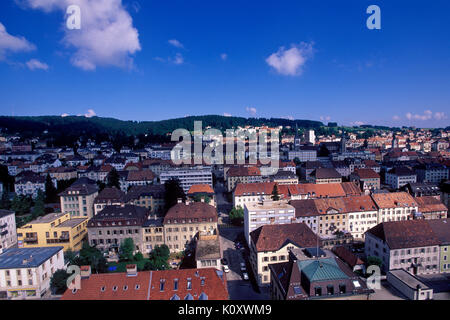 La Chaux-de-Fonds *** Local Caption *** La Chaux-de-Fonds, Panorama, Stadt, Kanton Neuenburg, Schweiz, UNESCO, Erbe, Uhrenindustrie, cloc Stockfoto