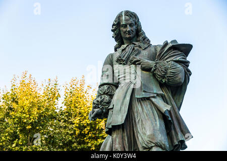 Ein Denkmal für Pierre-Paul Riquet, Ingenieur und Kanal-builder verantwortlich für den Bau des Canal du Midi, in seiner Heimatstadt von Beziers, Frankreich Stockfoto