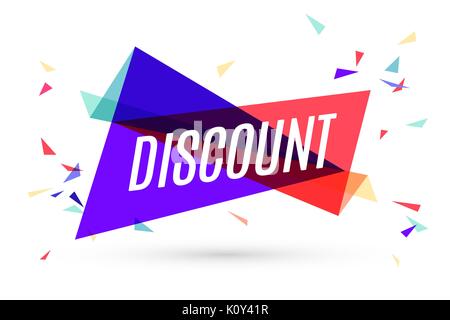 Bunte Banner mit Text Rabatt Stock Vektor