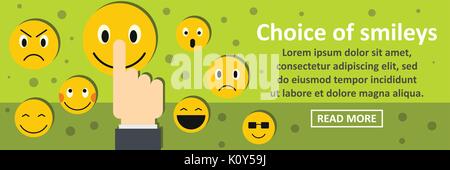 Auswahl von Smileys banner horizontale Konzept Stock Vektor