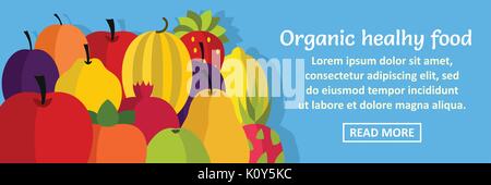 Organische gesundes Essen banner horizontale Konzept Stock Vektor