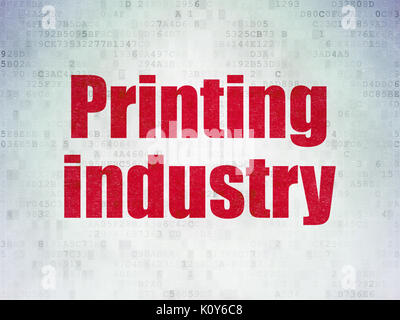 Manufacuring Konzept: Druckindustrie auf digitale Daten Papierhintergrund Stockfoto