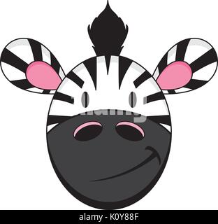 Cute Cartoon Zebra Charakter Vector Illustration Stock Vektor