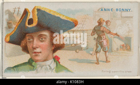 Anne Bonny, Brennen auf der Mannschaft, von den Piraten der Spanischen Main-Serie (N19) für Allen & Ginter Zigaretten MET DP 835030 Stockfoto