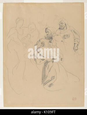 Anbetung der Heiligen Drei Könige, nach Rubens' 'Anbetung der Könige' MET DP 836122 Stockfoto