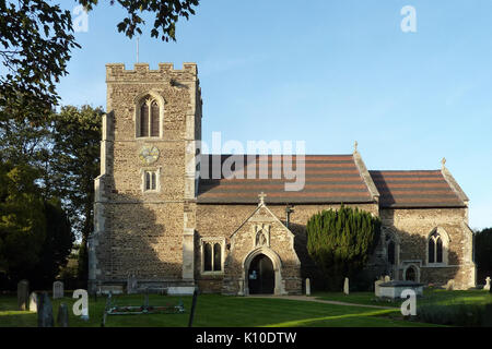 All Saints' Church, Clifton, Bedfordshire aus dem Süden Stockfoto