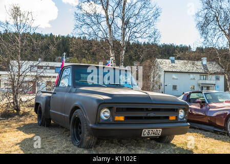 Schwarz, alten, klassischen, Chevrolet, Lkw, Custom Stockfoto