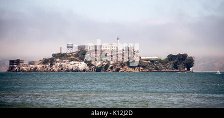 Alcatraz von Fisherman's Wharf Stockfoto