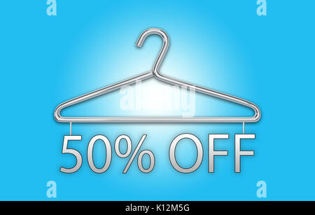 Bunte Innovation Konzept mit Text Banner und gerenderten 3d-Abbildung der Kleiderbügel aus Metall Stockfoto