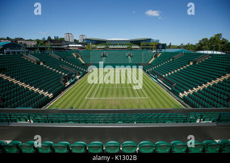 Allgemeine Ansicht von Hof 2 der Center Court in Wimbledon Championships 2017 Stockfoto