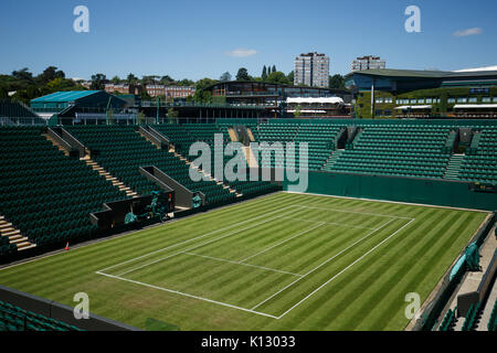 Allgemeine Ansicht von Hof 2 der Center Court in Wimbledon Championships 2017 Stockfoto