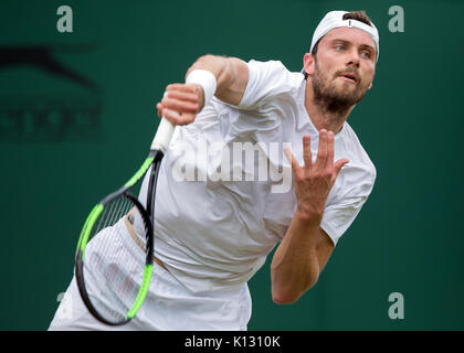 Daniel Marken in Deutschland in Aktion bei den Herren Singles - Wimbledon Championships 2017 Stockfoto