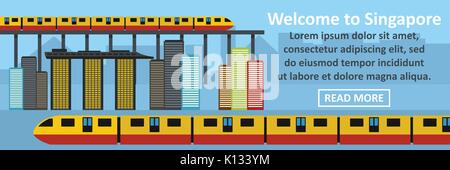 Willkommen banner horizontale Konzept nach Singapur Stock Vektor