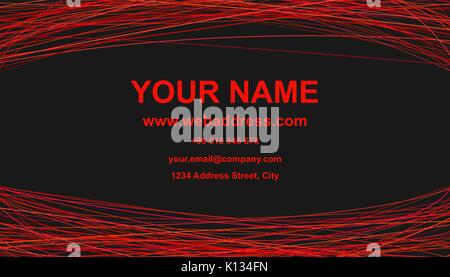 Moderne abstrakte Business Card template Design - Vektor Corporate Card Abbildung mit roten Kurven Stock Vektor
